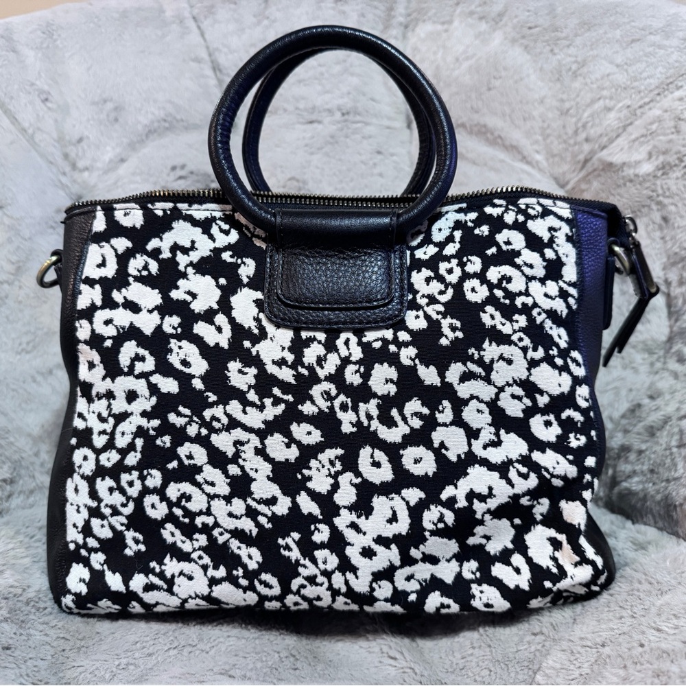 HOBO Sheila Black and White Cheetah Tote